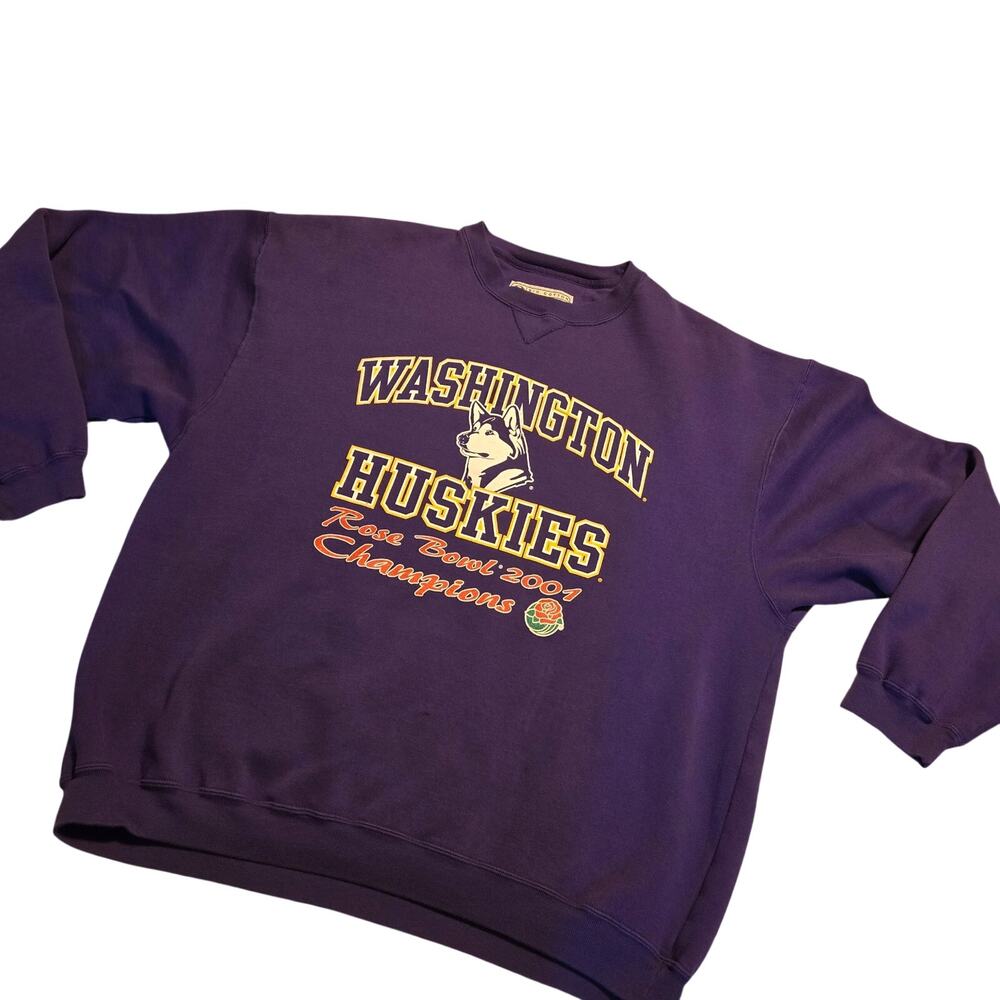vintage Washington Huskies Rose Bowl 2001 Champions purple sweatshirt size xl
